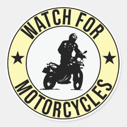 watch for Motorcycles Classic Round Sticker