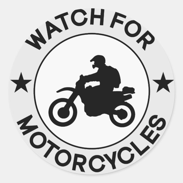 watch for Motorcycles Classic Round Sticker (Front)