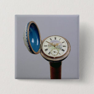 Watch gadget cane (cloisonne enamel) pinback button