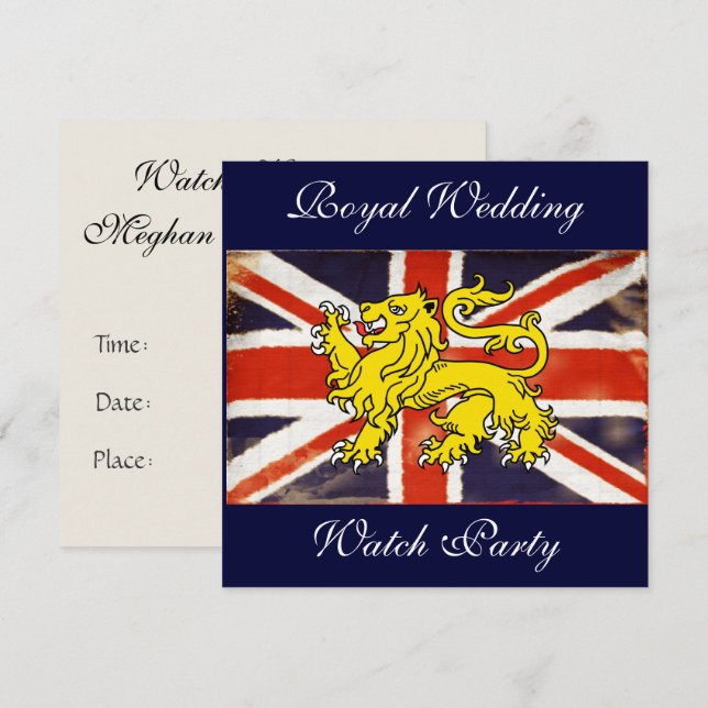 Watch Harry and Meghan Tie The Knot Royal Wedding Invitation (Front/Back)