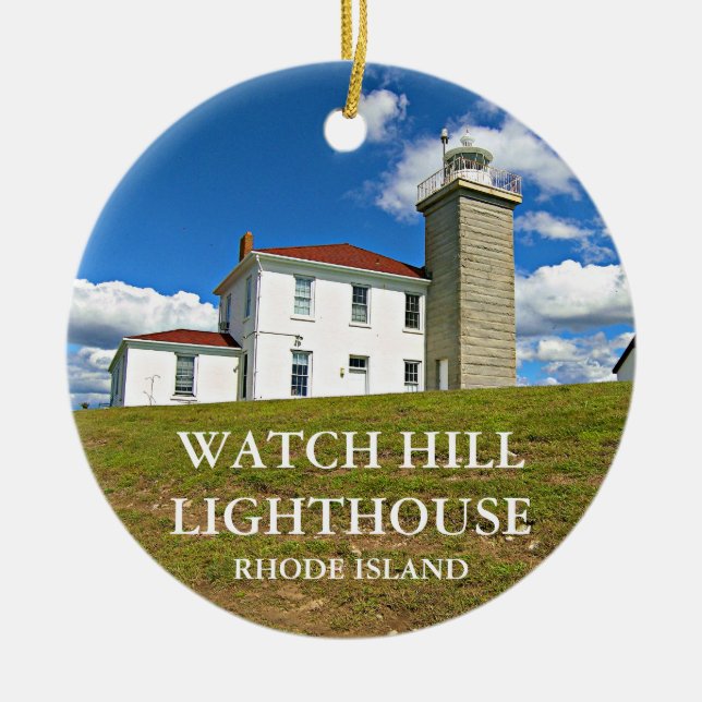 Watch Hill Lighthouse, RI Ceramic Ornament (Front)