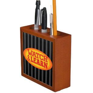 Watch & Learn Radial Oval Stripes Desk Organizer
