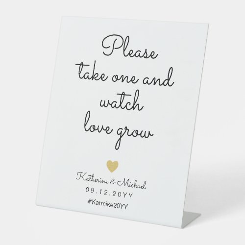 Watch Love Grow Elegant Plants Wedding Favor Sign 
