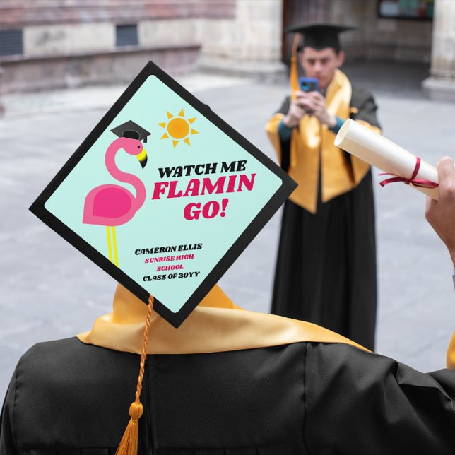 Watch Me Flamingo Graduation Cap Topper (Creator Uploaded)
