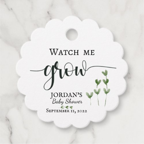 Watch Me Grow Baby Shower Favor Tags