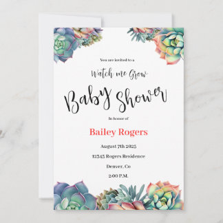 “Watch Me Grow” Baby Shower Invitation