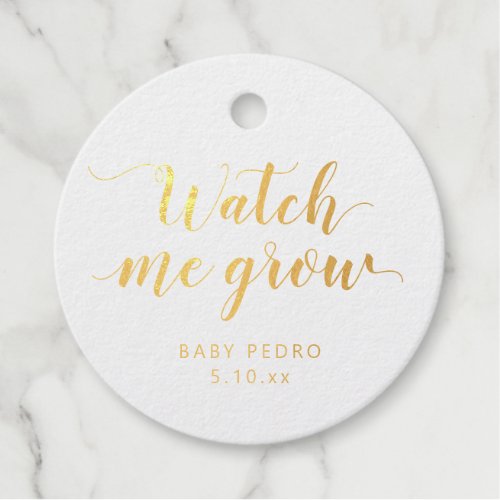 Watch Me Grow Baby Shower Thank You Simple Plant Foil Favor Tags