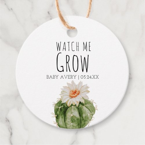 Watch Me Grow Baby Succulent Baby Shower Favors Favor Tags
