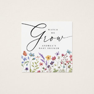 Watch me Grow Bloom Baby Shower Favor Gift Tag