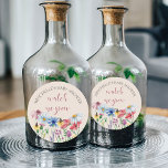 Watch me Grow Country Wildflower Baby Shower Classic Round Sticker<br><div class="desc">Watch me grow wildflower baby shower stickers which you can personalize. This rustic watercolor design has elegant calligraphy and a border of wild flowers including daisy poppy clover,  coneflower and cornflower. Please browse my store - wildflower charm collection - for matching items.</div>