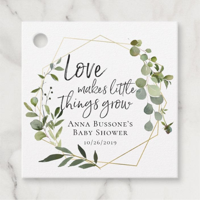 Watch Me Grow Eucalyptus Baby Shower Favor Tag Zazzle Com