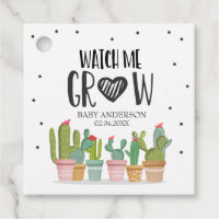 Watch Me Grow Green Cactus Succulent Fiesta Favor Tags