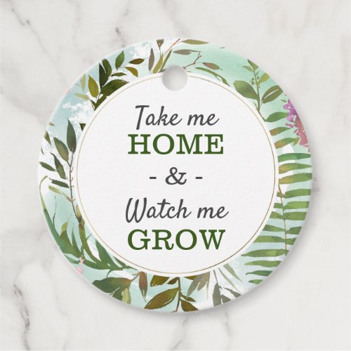 Watch Me Grow Greenery Baby Shower Sprinkle Round Favor Tags