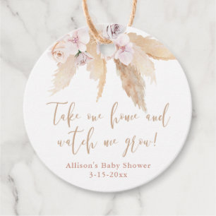 Watch me grow Pampas grass tropical leaves Favor Tags