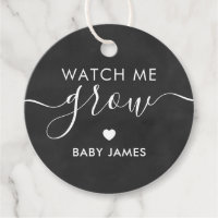 Watch Me Grow, Plant Baby Shower Tag, Chalkboard Favor Tags