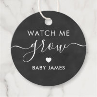 Watch Me Grow, Plant Baby Shower Tag, Chalkboard Favor Tags