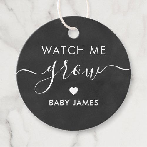 Watch Me Grow Plant Baby Shower Tag Chalkboard Favor Tags