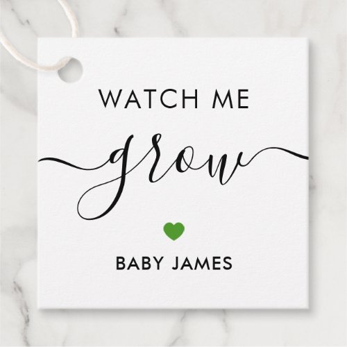 Watch Me Grow Plant Baby Shower Tag Green Favor Tags