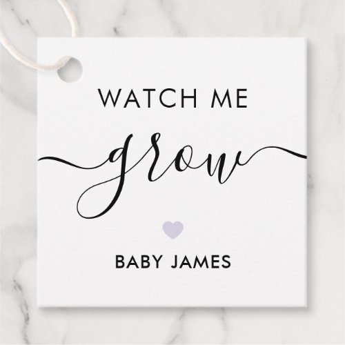 Watch Me Grow Plant Baby Shower Tag Lavender Favor Tags
