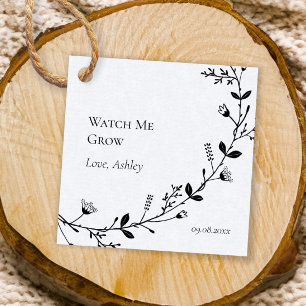 Watch Me Grow Plant or Flowers Baby Shower Favor Tags