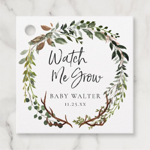 Watch Me Grow  Rustic Baby Shower Favor Tag