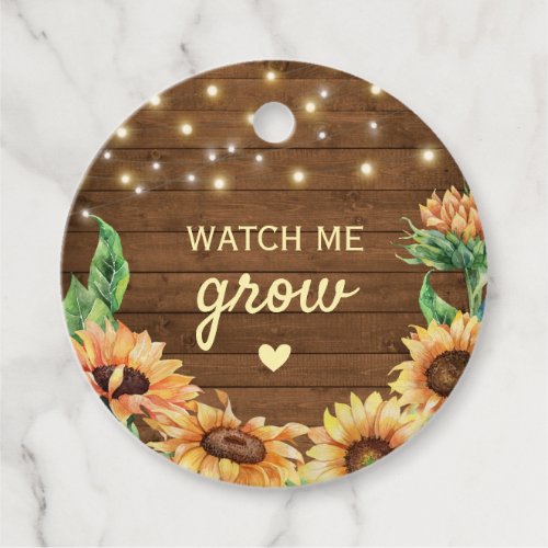 Watch Me Grow Rustic Baby Shower Mini Plant Pot Favor Tags