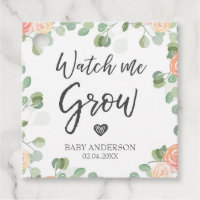 Watch Me Grow Rustic Floral Greenery Boho Elegant Favor Tags