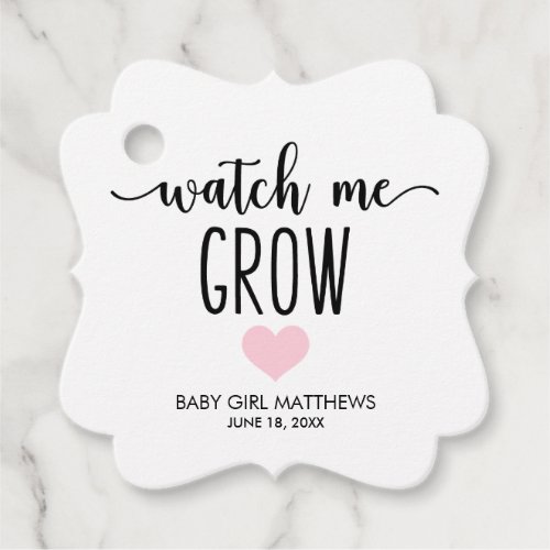 Watch Me Grow Succulent Baby Shower Favor Tags