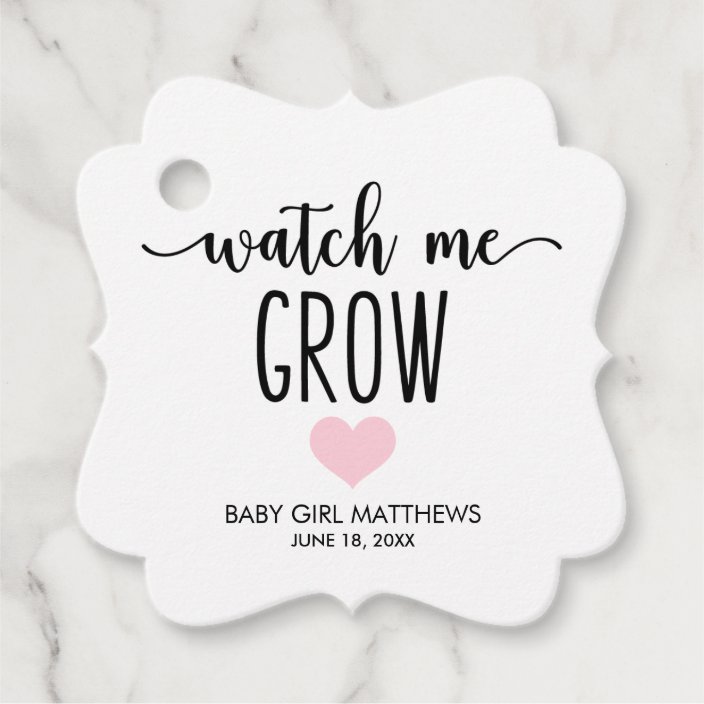 Watch Me Grow Succulent Baby Shower Favor Tags Zazzle Com