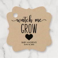 Watch Me Grow Succulent Kraft Baby Shower Favor Tags