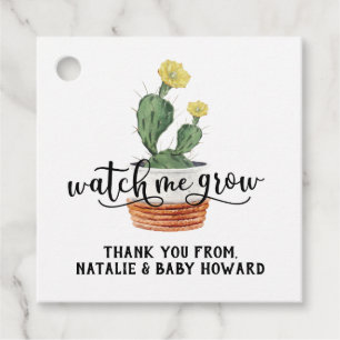 Watch Me Grow Succulent Shower Favor Tag
