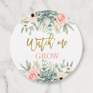 Watch me grow succulents favor tags