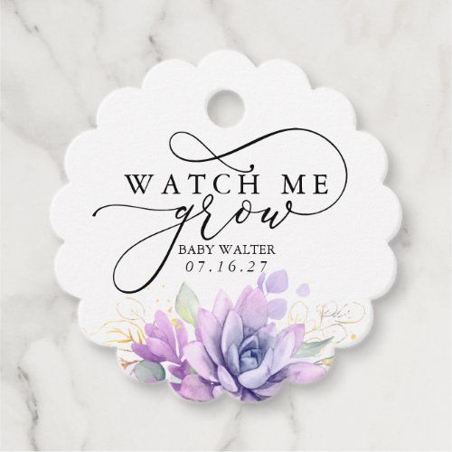 Watch Me Grow _ Succulents Greenery Baby Shower Fa Favor Tags