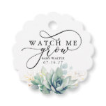 Watch Me Grow - Succulents Greenery Baby Shower Favor Tags Watch Me Grow - Succulents Greenery Baby Shower Favor Tags