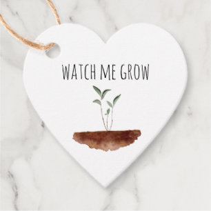 Watch Me Grow Watercolor Baby Plant Favor Tags