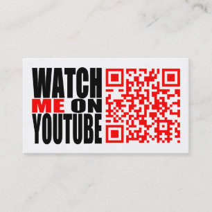 Watch Me on YouTube Modern (Dark) Business Card