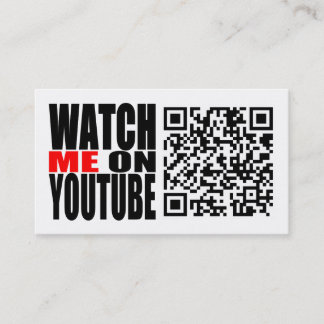Watch Me on YouTube | Modern (Dark) Business Card