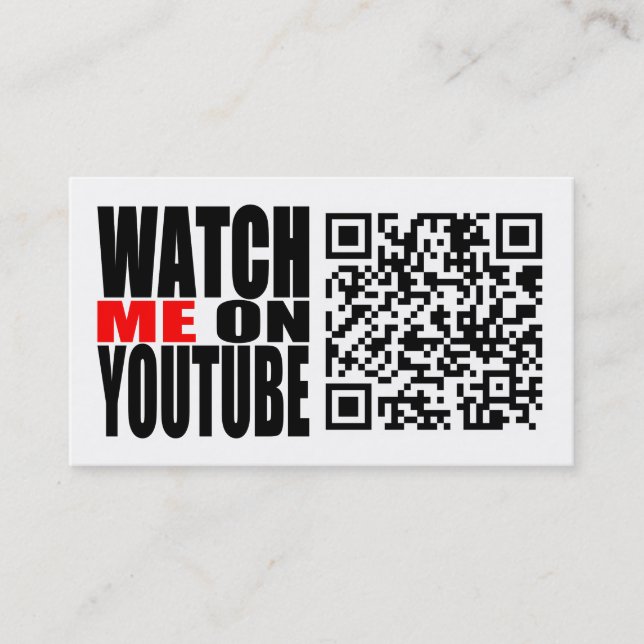 Watch Me on YouTube | Modern (Dark) Business Card (Front)