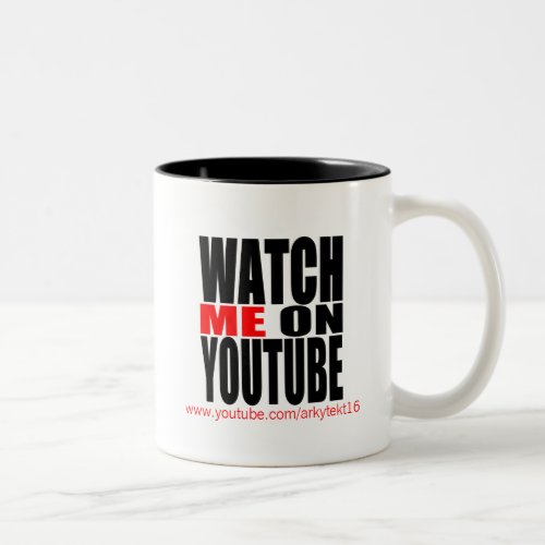 Watch Me on YouTube  Modern Dark Two_Tone Coffee Mug
