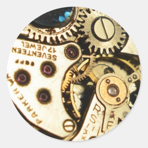 watch movement classic round sticker