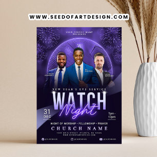 Watch Night New Year's Eve Church Service Flyer