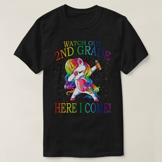 Watch Out 2ND Grade Here I Come Back to School T-Shirt (Design Front)