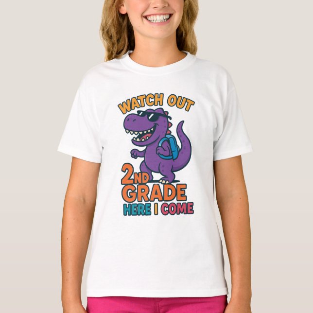 Watch Out 2nd Grade Here I Come Kids T-Shirt (Front)