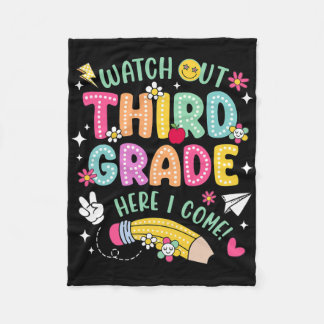 Watch Out 3rd Third Grade Here Kid I Come Ck To Sc Fleece Blanket