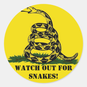 Watch out for snakes! classic round sticker