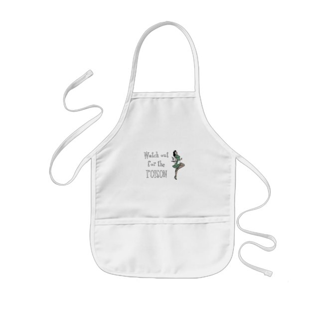 Watch Out For The Poison Retro Waitress - Color Kids' Apron (Front)