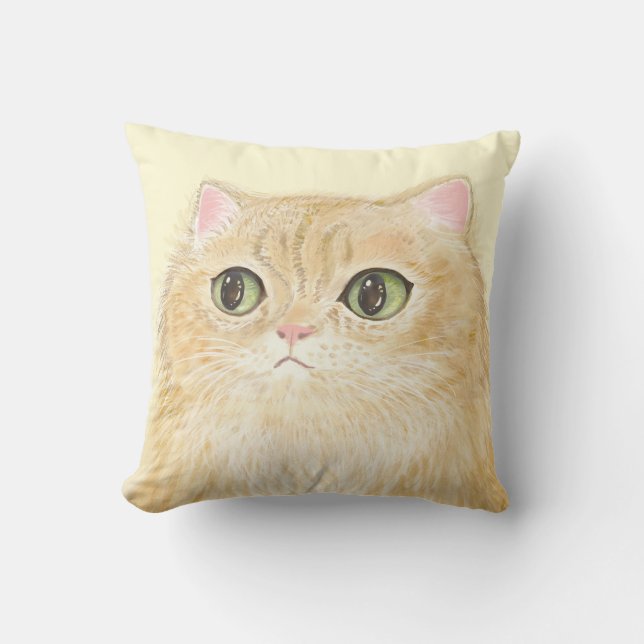 Watch out! I am staring at you! Cat Pillow (Front)