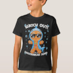 Watch Out I&#39;m A Gingerbread Shark Christmas  T-Shirt
