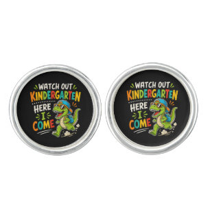 Watch Out Kindergarten Here I Come Dino Cufflinks