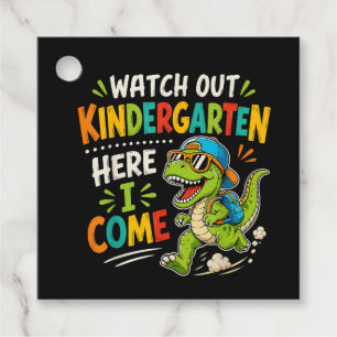 Watch Out Kindergarten Here I Come Dino Favor Tags